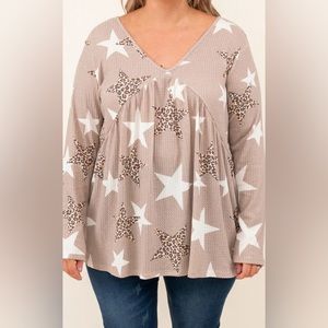 I'll Be Fine In Time Top, Taupe Star 3x